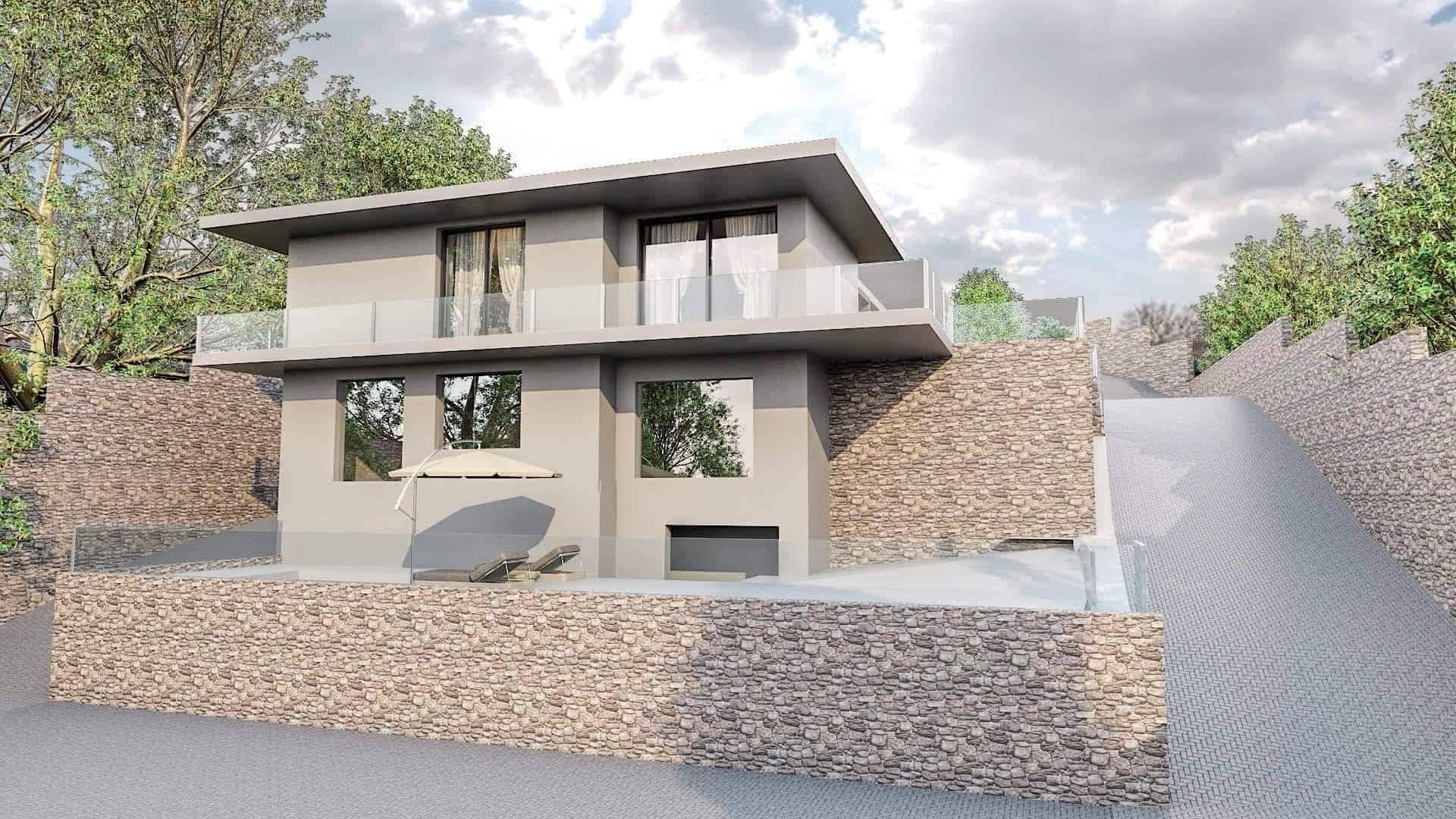 On a plot of 2,700m2 is placed unfinished on three levels Housing 364m2
