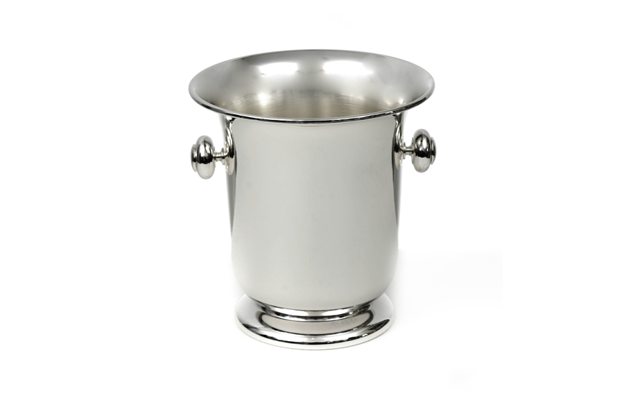 SILVER PLATED CHAMPAGNE BUCKET WITH HANDLES