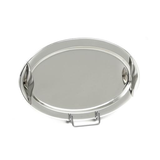 SILVER PLATED TRAY , OVAL , D. 43 X 28 CM WITH HANDLES