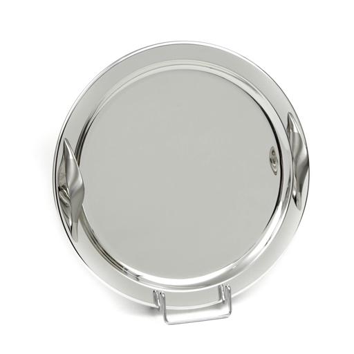 SILVER PLATED TRAY ,D.40 CM WITH HANDLES