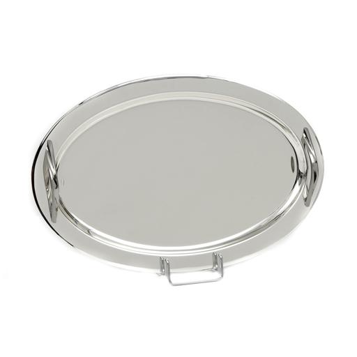 SILVER PLATED OVAL TRAY , DIMENSION 45 X 28 CM
