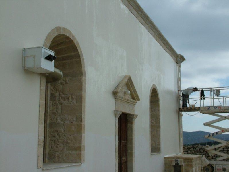 Καθαρισμός επισκευή πέτρας Καμπαναριού, εξωτερική ανακαίνιση.