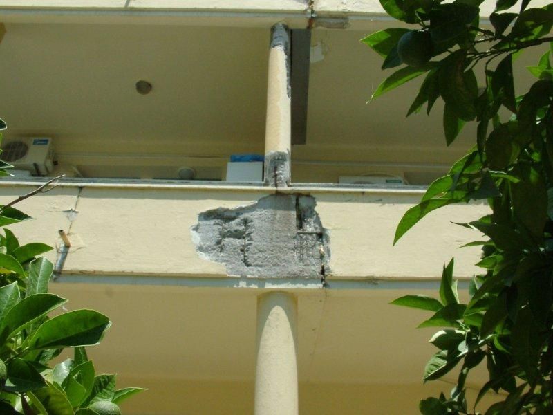 Επισκευές οπλισμού, αρμού διαστολής Παλαιού Κτιρίου.