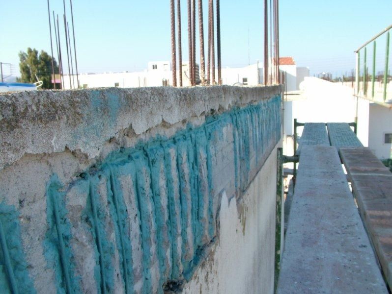Επισκευές οπλισμού, μονώσεις τοίχων, χρωματισμός υγρομόνωση ταράτσας.