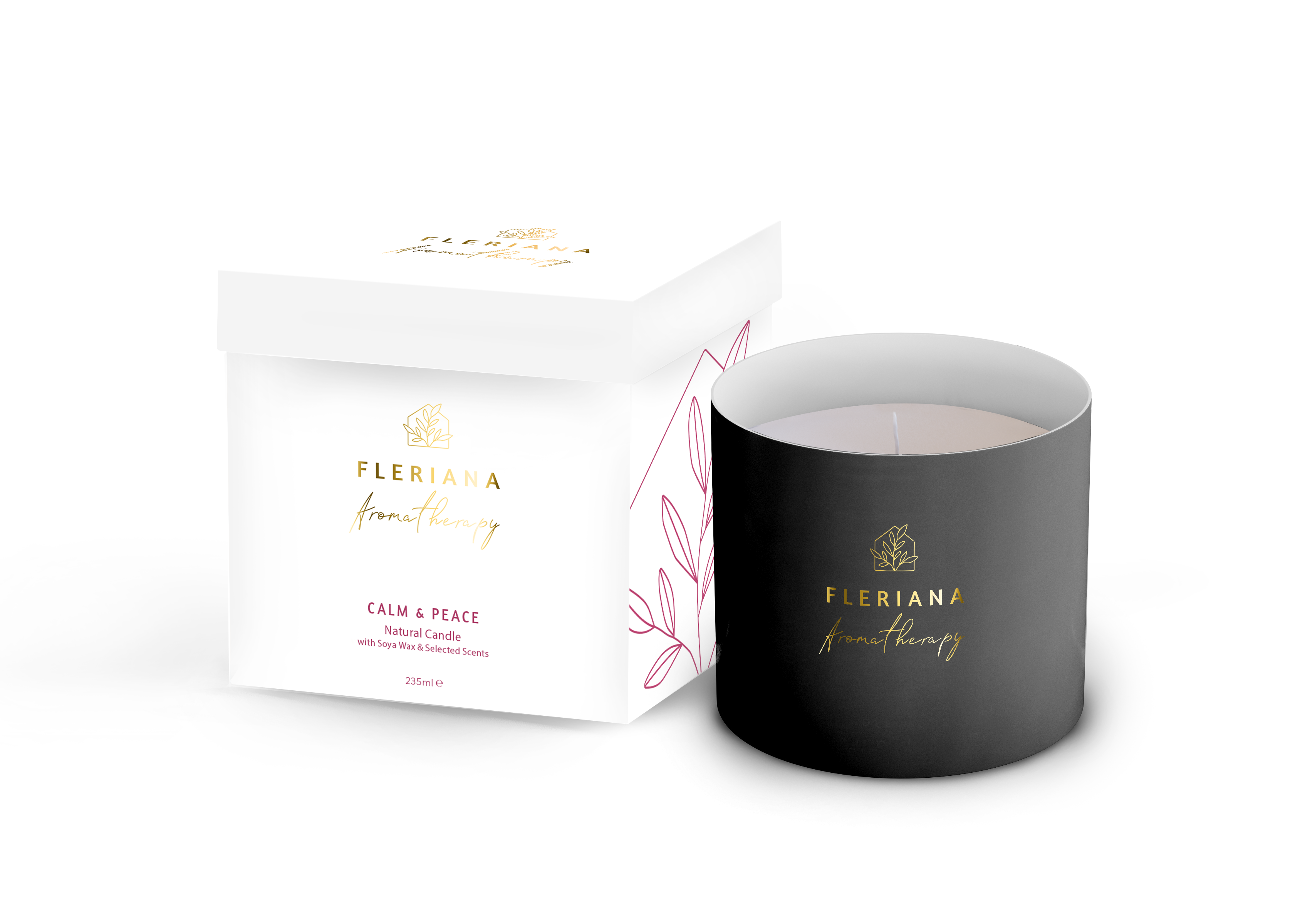 FLERIANA AROMATHERAPY – CALM & PEACE NATURAL CANDLE